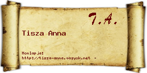 Tisza Anna névjegykártya